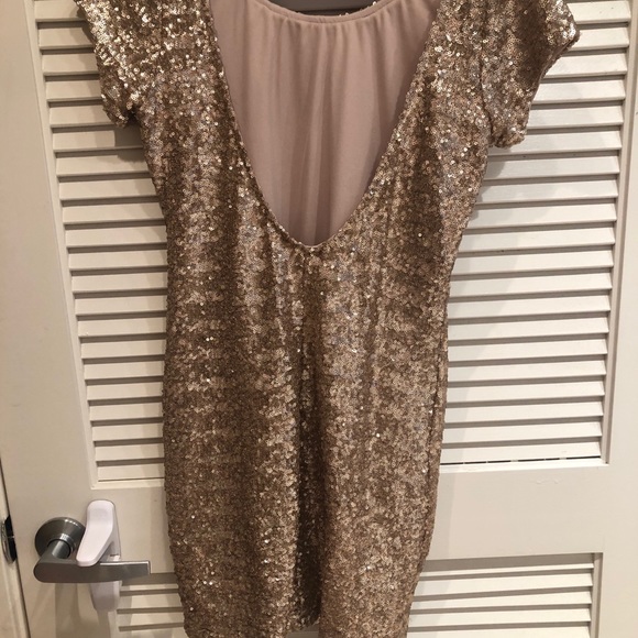 Backstage Gold Sequin Dress - Picture 3 of 4